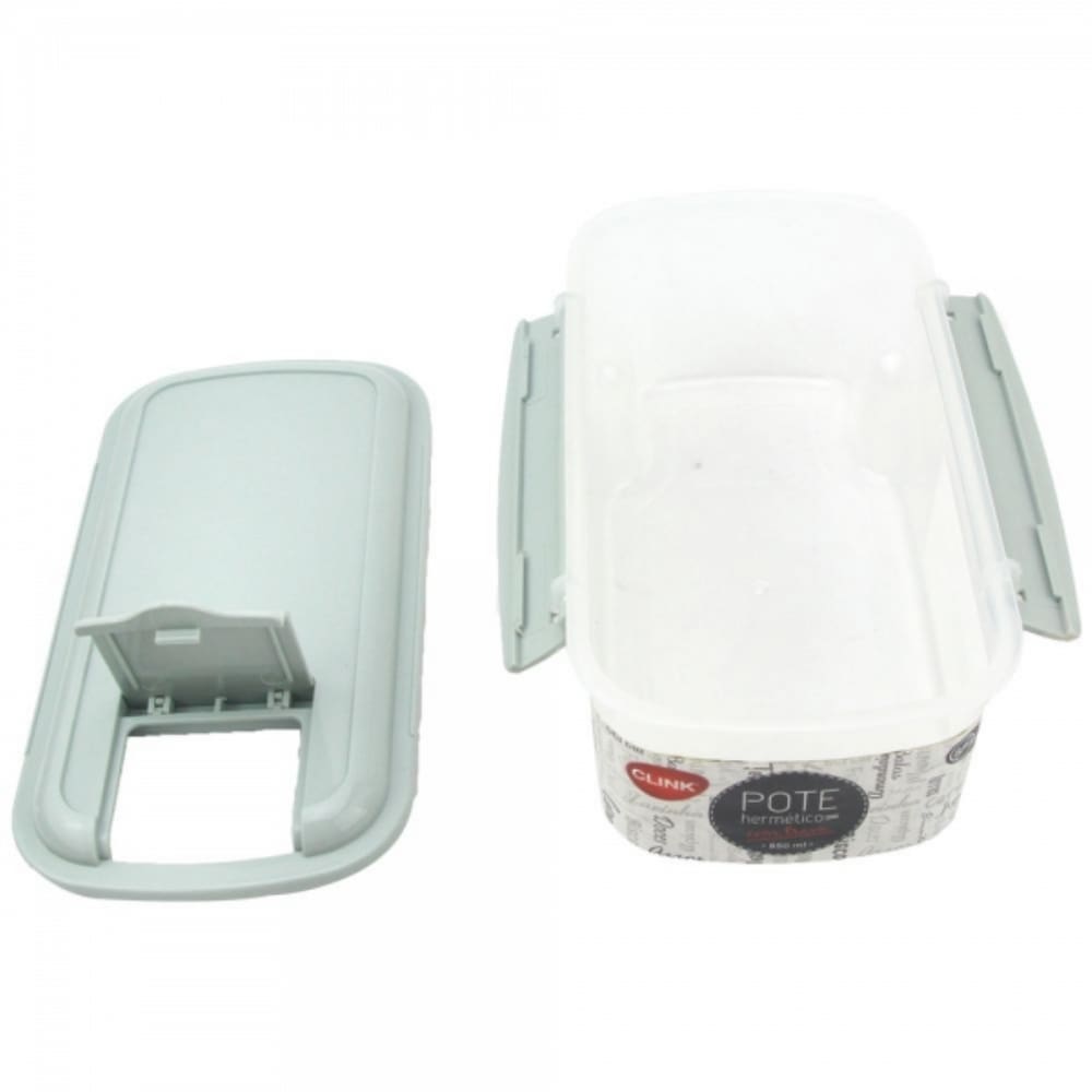 Pote Trava Quadrado Retangular de Plastico 650ML