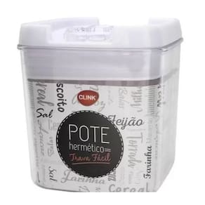 Pote Tampa Hermética Quadrado Trava 550ML