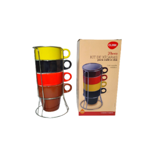 Kit De Xicaras c/4 Canecas Chá de Cerâmica 21ML