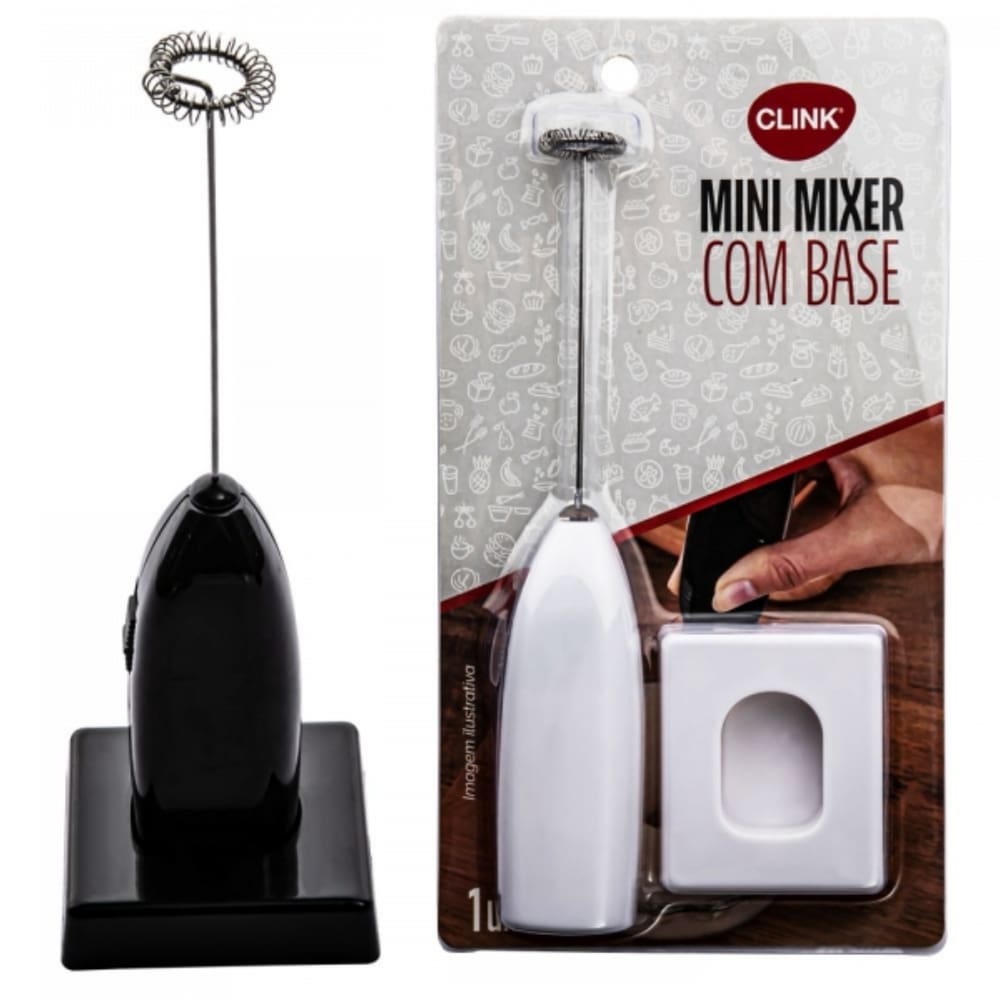 Mini Mixer Com Base Plástico e Aço Inox