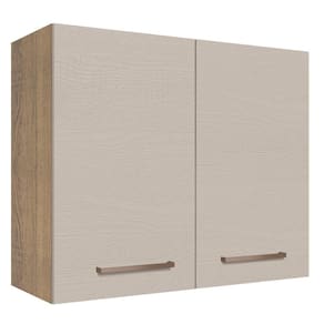 Armário Aéreo 80 cm 2 Portas Rustic/Crema Agata Madesa