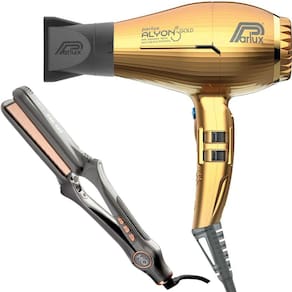 Kit - Secador Profissonal Parlux Alyon Ion Gold 2250W 220V + Prancha  Mq Pro 480 480°F / 250°C