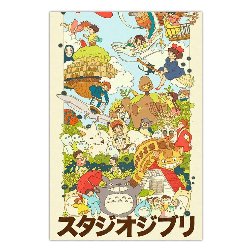Quadro A3 em MDF Studio Ghibli 001 - Placa