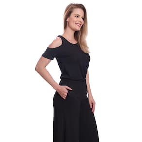 Blusa Bata Blusinha Feminina Manga Curta de Babados Canelada