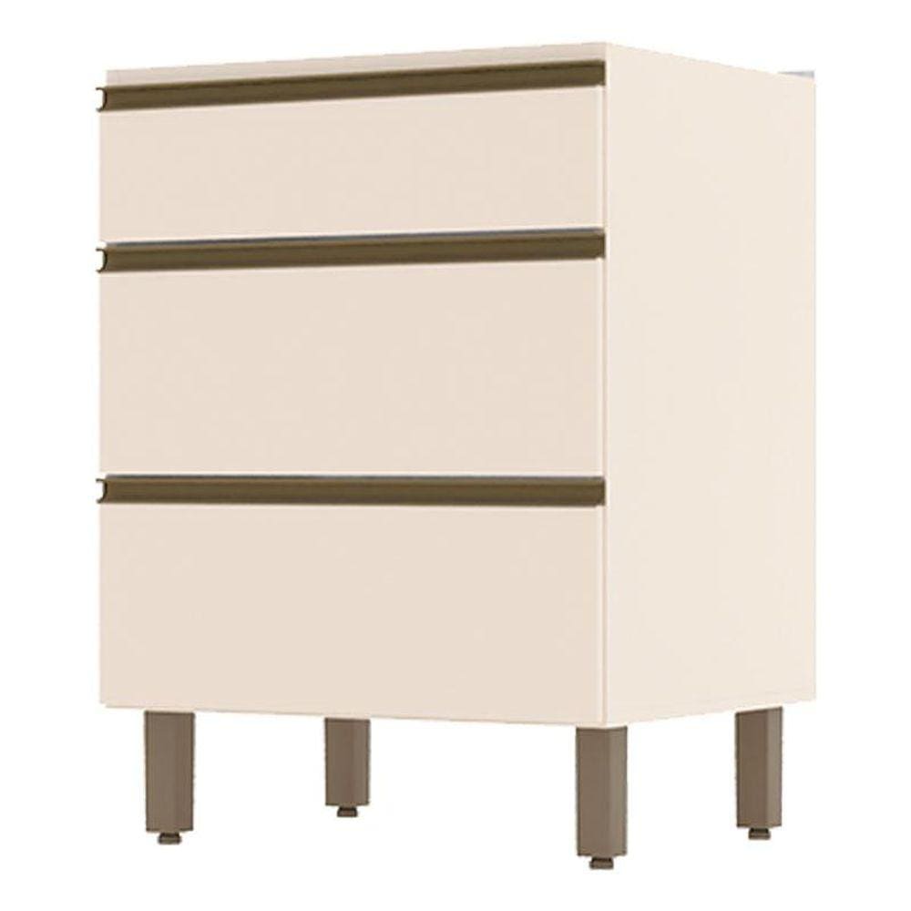 Balcão 3 Gavetas 60 cm Évelin Off White - Henn