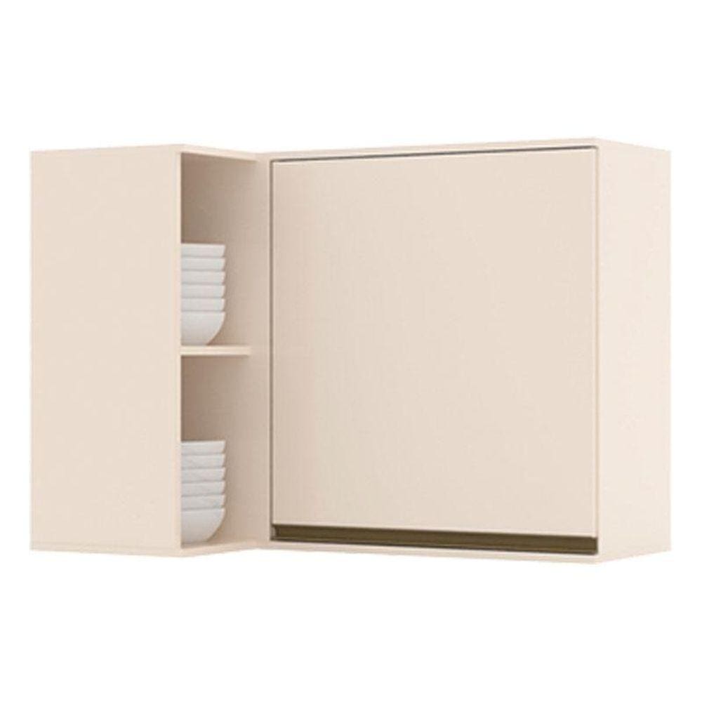Armário Aéreo Canto Reto 1 Porta Connect Off White - Henn