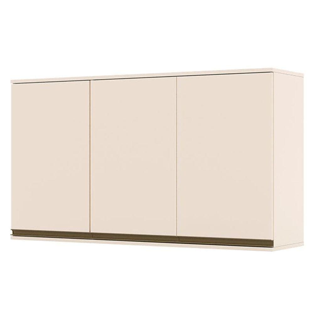 Armário Aéreo 3 Portas 120 cm Connect Off White - Henn