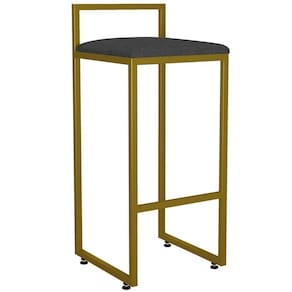 Banqueta Alta Cozinha De Jantar Hanna L02 Dourado Cinza