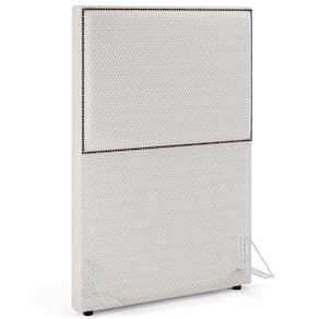 Cabeceira Box Solteiro Com Tachas 100 Cm Bouclê Cru