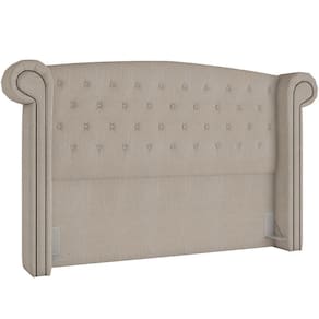 Cabeceira Cama Box Casal Com Tachas 140 Cm Sofia P05 Linho Creme - Lyam Decor