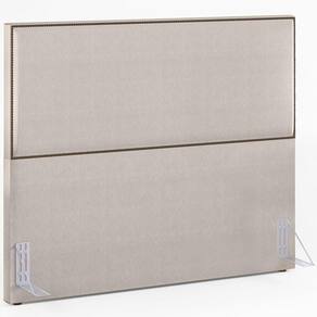 Cabeceira Box Casal King Com Tachas 195 Cm Linho Cru