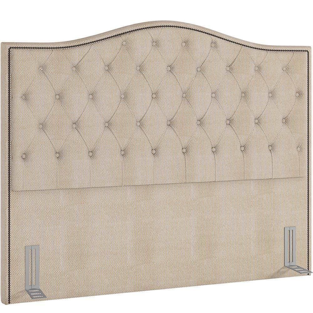 Cabeceira Cama Box Casal 140 Cm P05 Grécia Linho Creme - Lyam Decor
