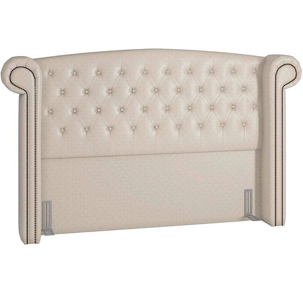 Cabeceira Cama Box Casal 140 Cm P05 Sofia Corino Pérola - Lyam Decor