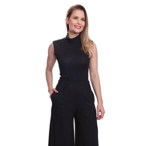 Regata Blusinha Feminina Canelada Com Gola Verão