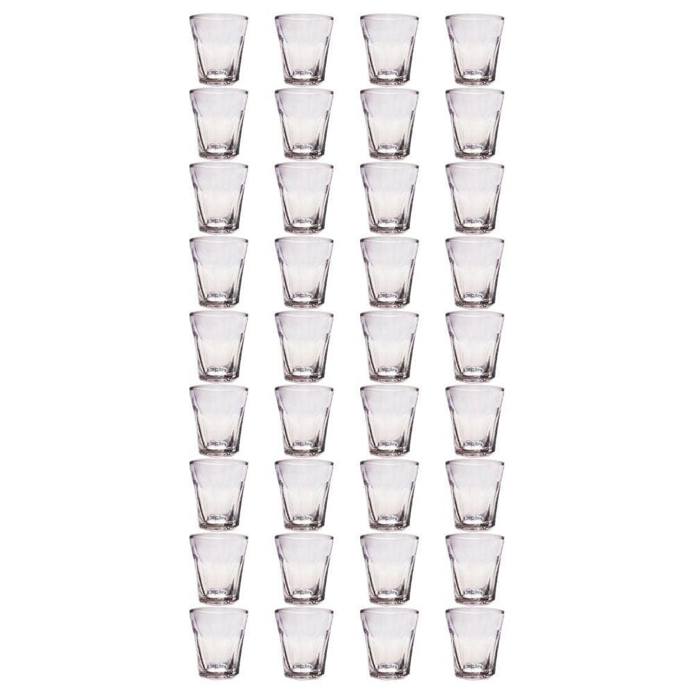 Jogo 36 Copos Shot Vidro Cachaça Vodka Tequila Dose 45mL Bar