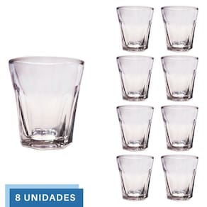 Kit 8 Copos Shot Dose Vidro Tequila Vodka Cachaça 45mL Bar
