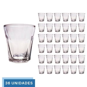 Kit 36 Copos Shot Dose Vidro Tequila Vodka Cachaça 45mL Bar