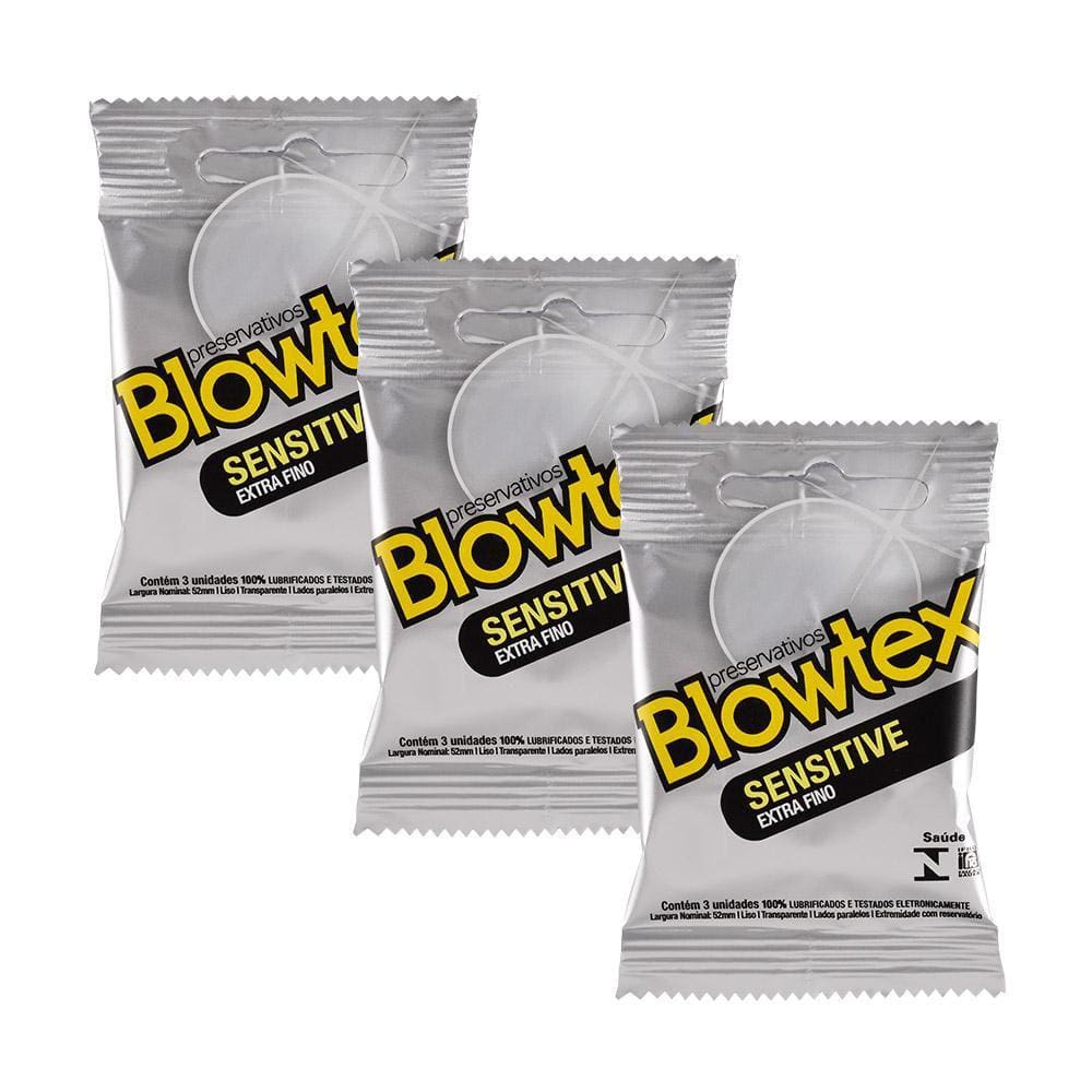 Kit 3 Pacotes Preservativo Blowtex Sensitive C/ 3 Unidades Cada