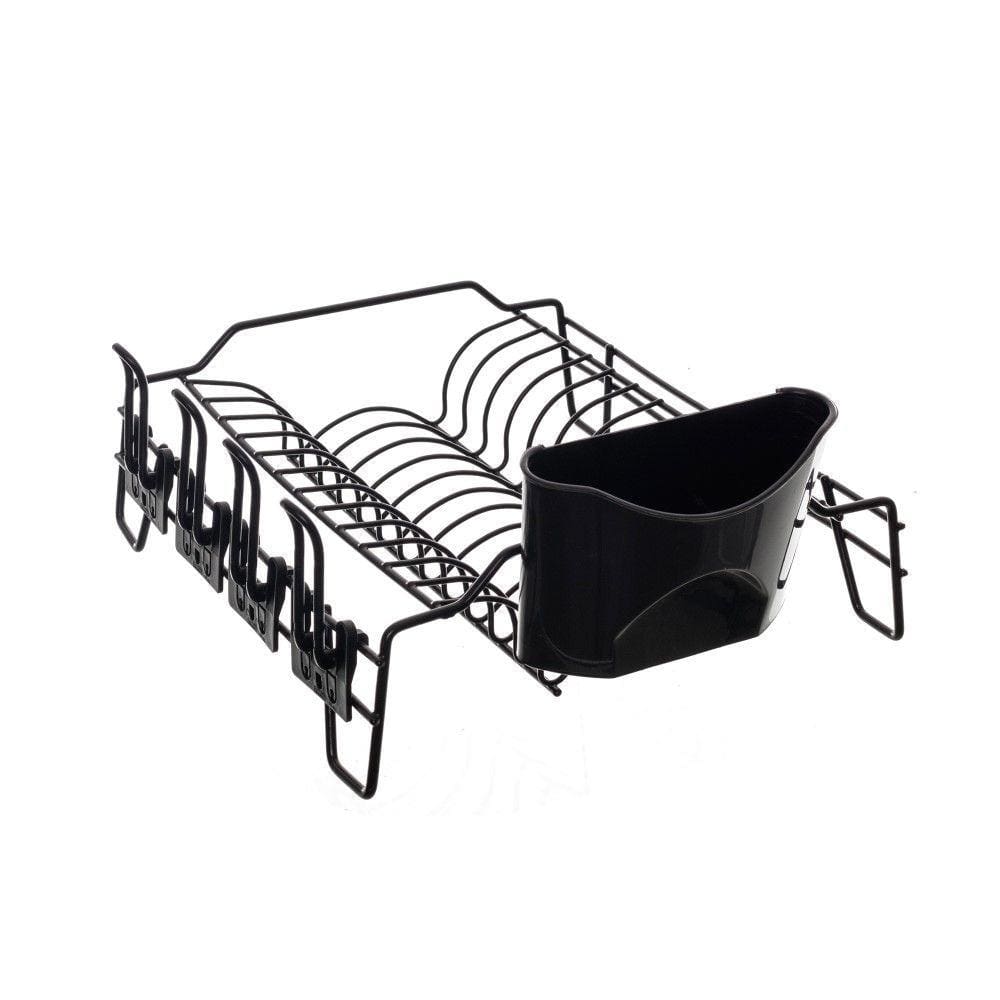 Escorredor de Louça Preto Pia Luxo Cozinha Suporte 12 Pratos