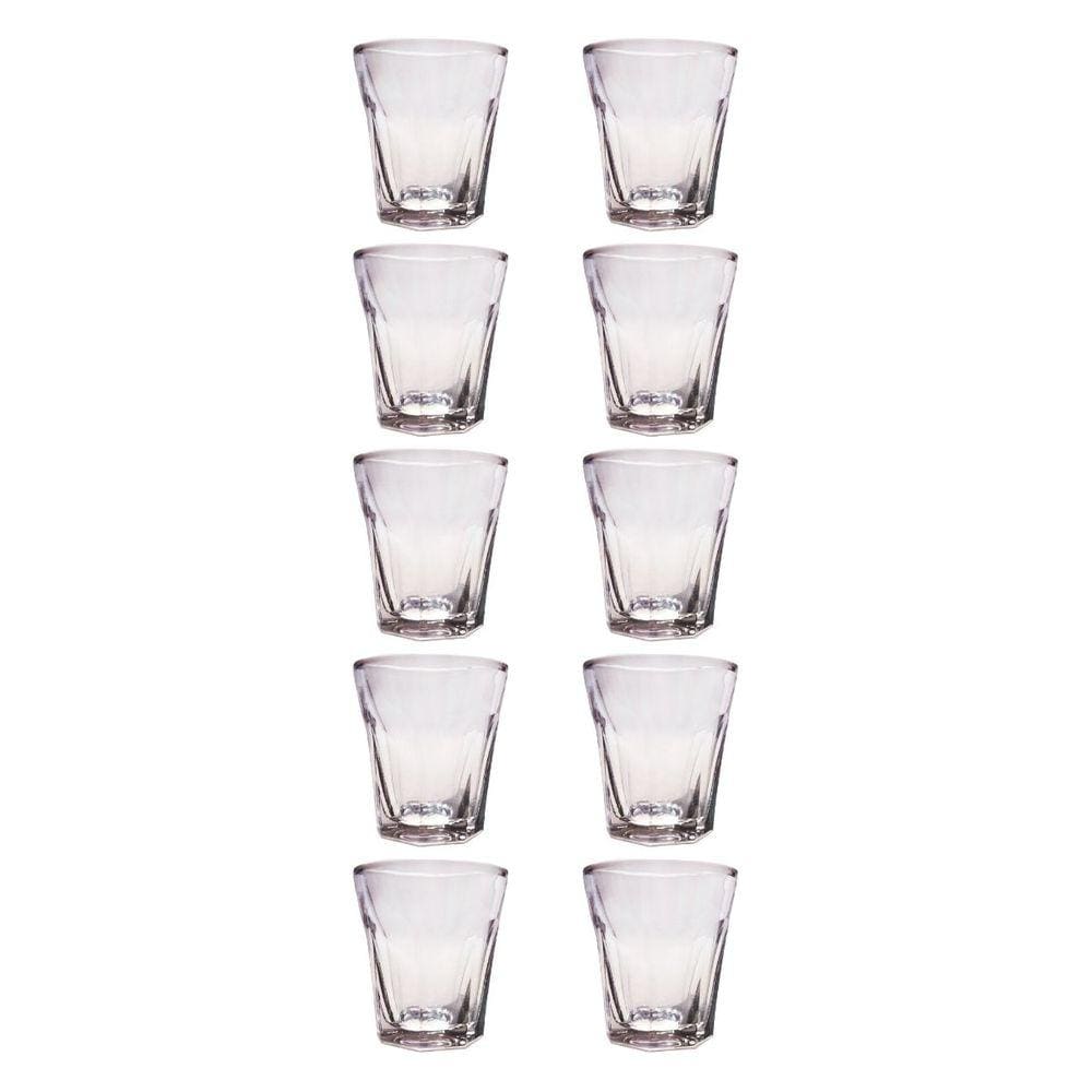 Jogo 10 Copos Shot Vidro Cachaça Vodka Tequila Dose 45mL Bar