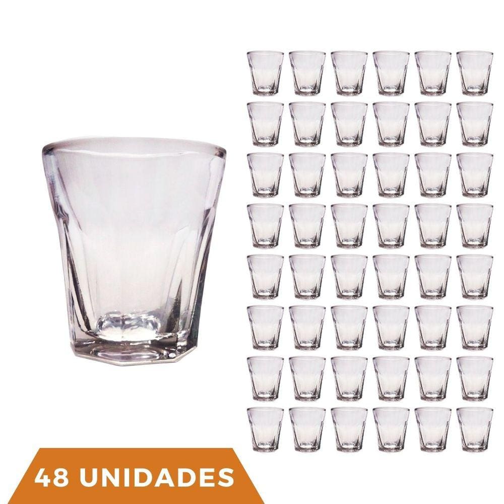Jogo Copos Shot 48 Peças Vidro Bar Cachaça Tequila Dose 45ml