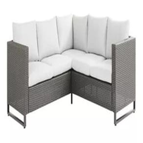 Sofá Jardim E Varanda Vime Rattan Aço 5 Lugares - Premium