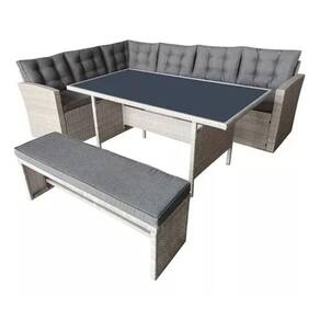Conjunto Para Jardim E Varanda Aço Rattan 4 Peças Maldivas