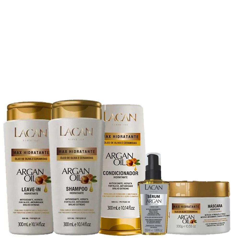 Kit Lacan Argan Oil Nutricao (5 Produtos)