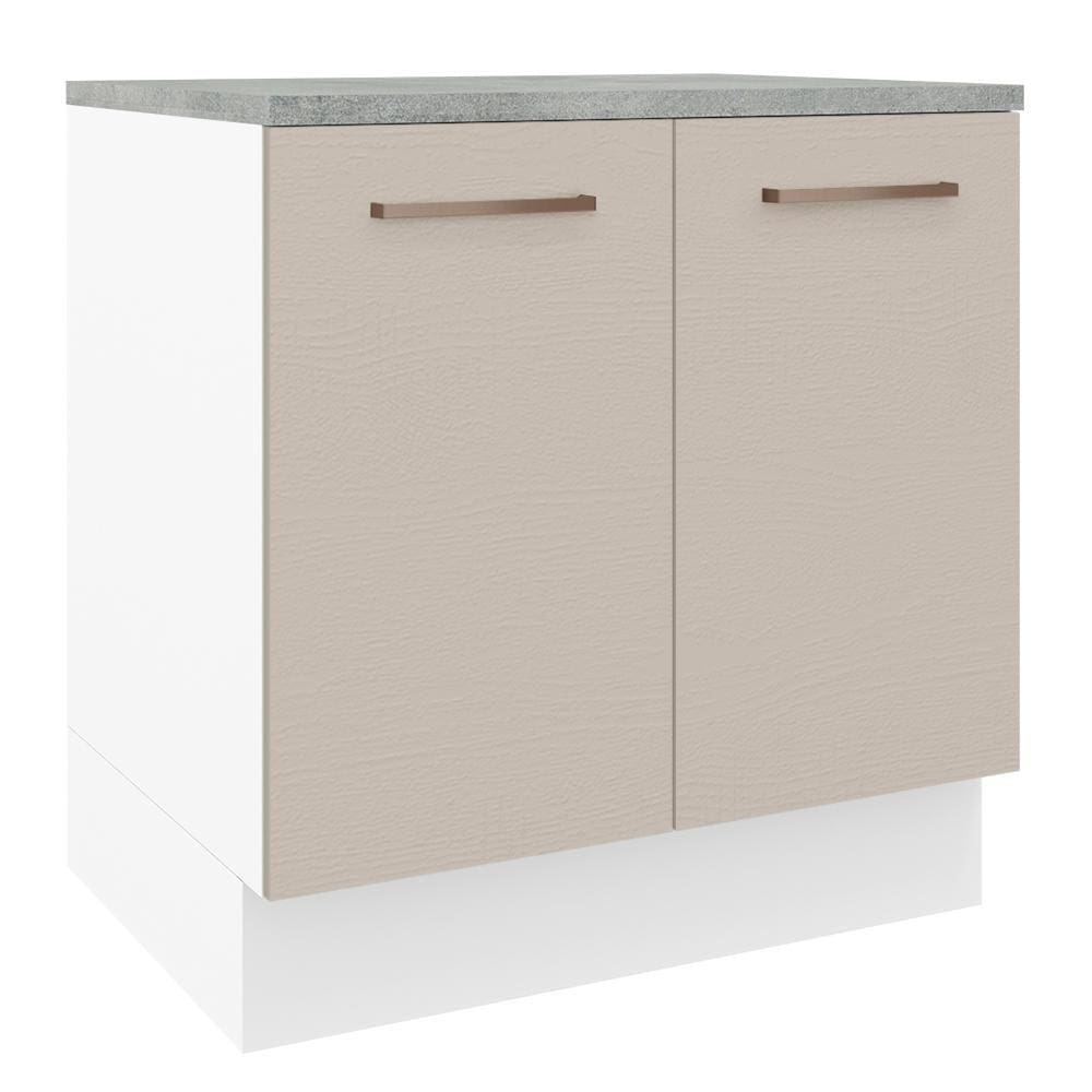 Balcão 80 cm 2 Portas Branco/Crema Agata Madesa