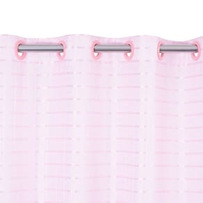 Cortina para Varão 400 x 230cm Voil Trabalhado com Forro Rosa Bebê Provence - Izaltex