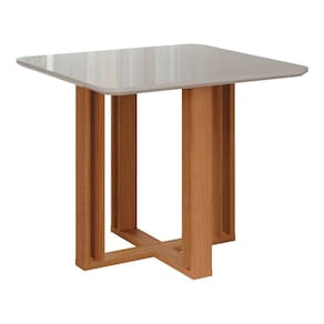 Mesa Quadrada para Sala De Jantar 94x94 Tampo De MDF Flora Cimol Nature/Off White
