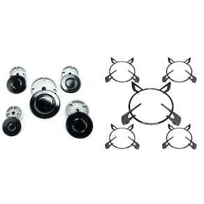 Kit Queimador+Espalhador Para Fogão Cooktop Fischer 5 Bocas