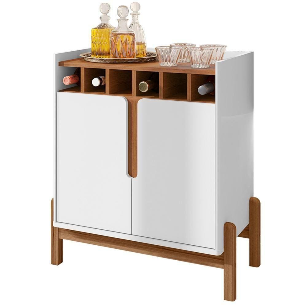 Barzinho Com 2 Portas E Adega Para Sala De Jantar 50522 Branco Cedro Dcasa Branco Cedro