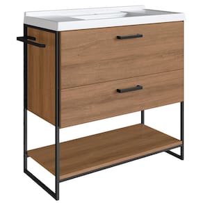 Gabinete Banheiro 80 Cm Com Lavatorio Marmorite Preto Mell P1008 Pp Preto Mell