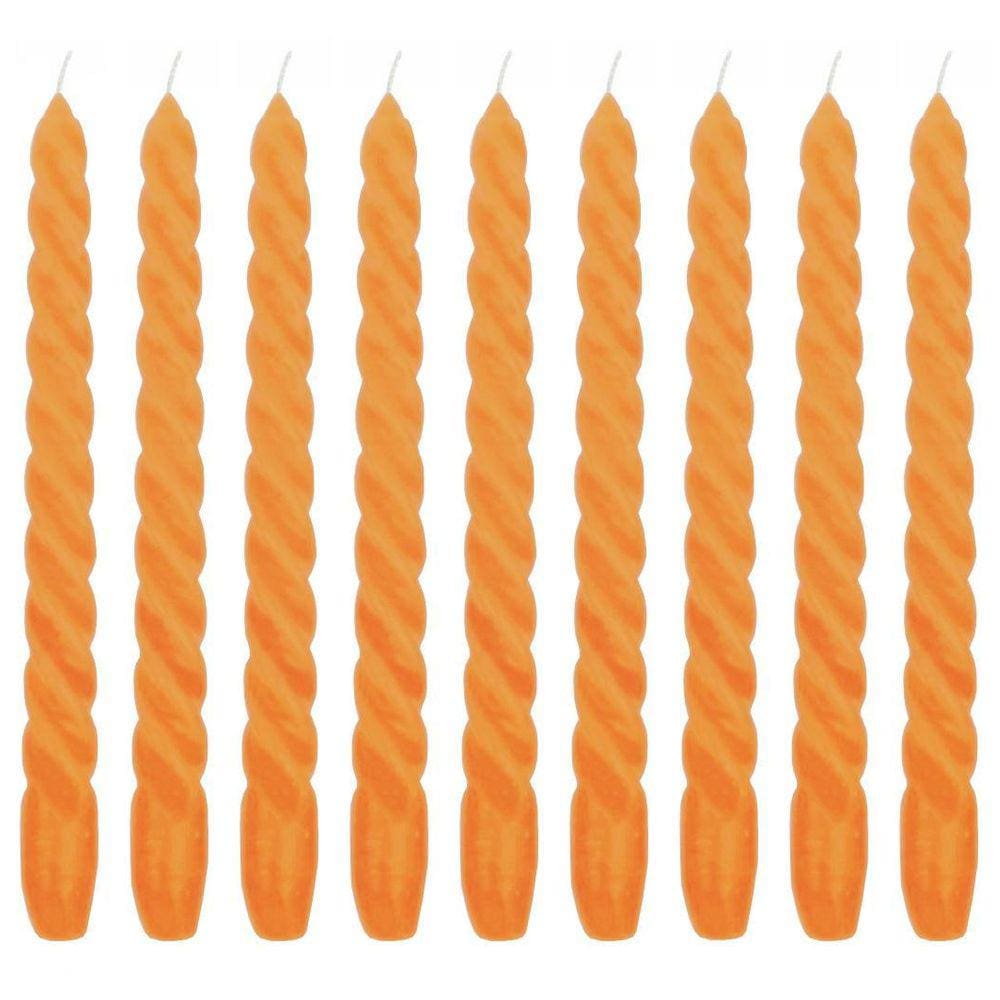 10 Vela Torcida 25 Cm Laranja Decoração Festa Casamento Para Castiçal