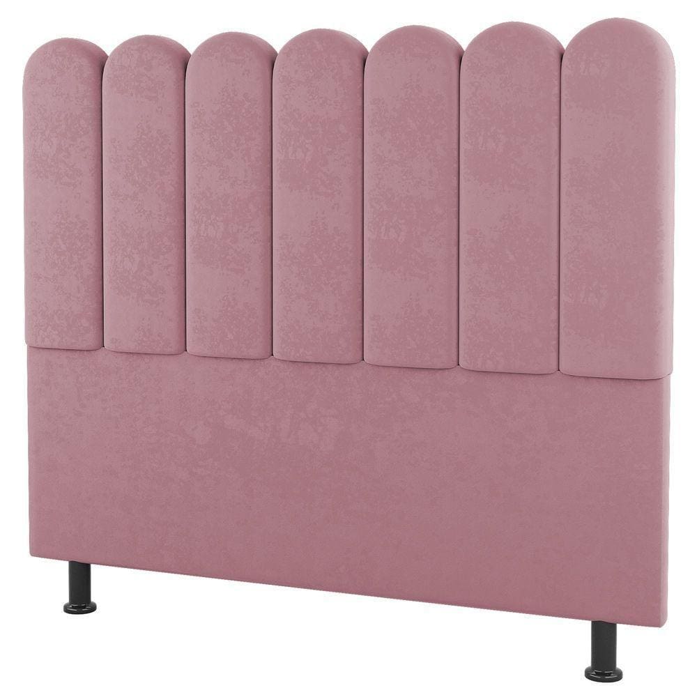 Cabeceira Cama Box Casal Lana 140cm Suede Rosê - Desk Design