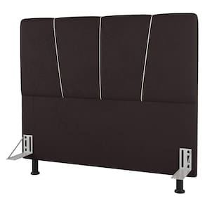 Cabeceira Cama Box Casal Queen Size Amber 160cm Estofada Suede Marrom - Desk Design