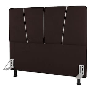 Cabeceira Cama Box Solteiro Amber 90cm Estofada Sintético Marrom - Desk Design