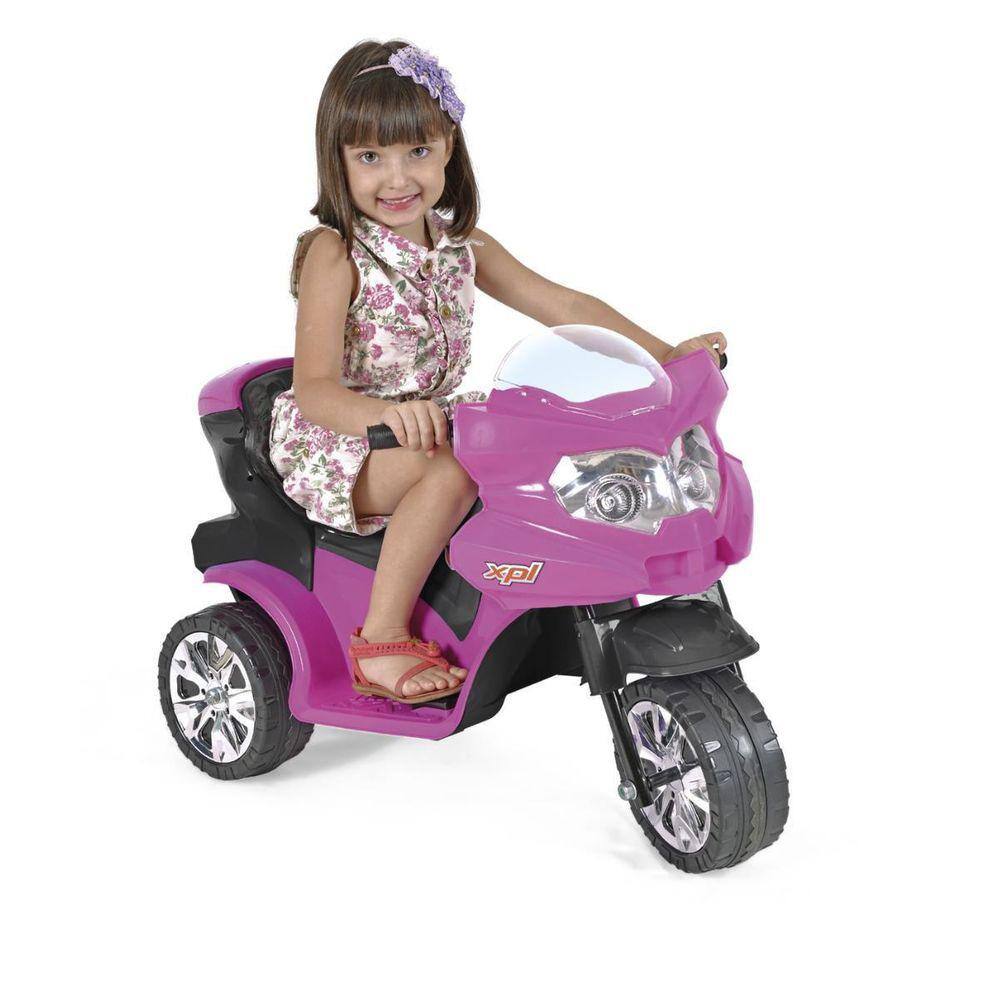 Moto Eletrica Infantil Xplast Speed Chopper 6V Branca Vermelha