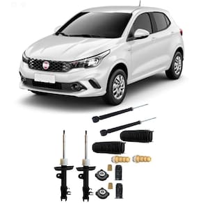 04 Amortecedores + 04 Kits Batentes Fiat Argo 2016 Até 2020 DianteiroTraseiro