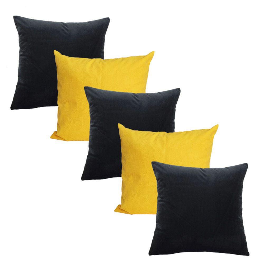 Kit 5 Capas De Almofada Com Zíper Suede 45x45cm Decoração