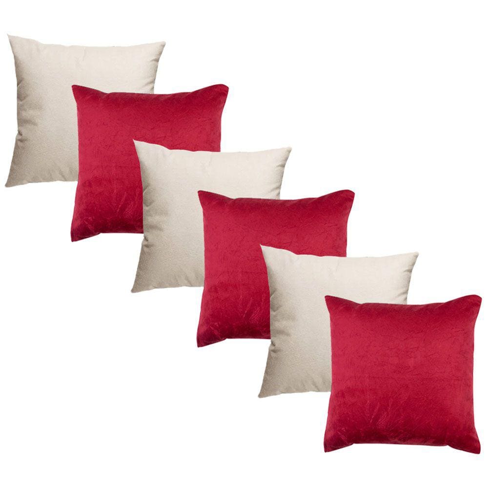 Kit 6 Capas De Almofada Com Zíper Suede Decoração 45x45cm
