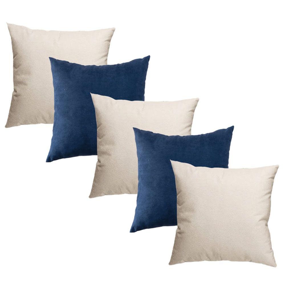 Kit 5 Capas De Almofada Com Zíper Suede 45x45cm Decoração