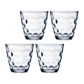 Jogo Transparente Redondo Bangkok 4 Copos 250ML Vidro Suco