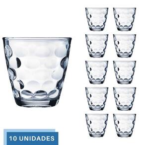 10 Peças Copos Vidro Transparente Redondo Bangkok 250ML Água