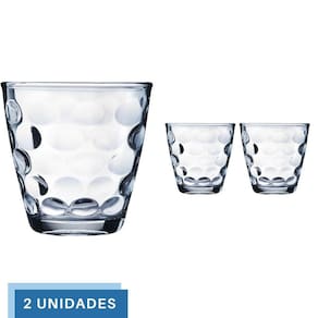 2 Peças Copos Vidro Transparente Redondo Bangkok 250ML Água