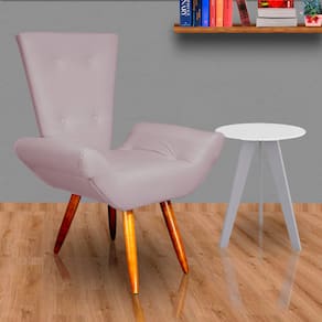 Poltrona Cadeira Sofá Maisa Decorativa Consultório Quarto Sala Suede Rose - LM DECOR