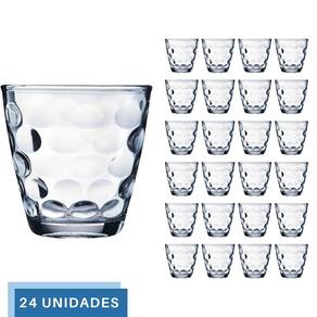 24 Peças Copos Vidro Transparente Redondo Bangkok 250ML Água