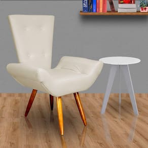 Poltrona Cadeira Sofá Maisa Decorativa Consultório Quarto Sala Suede Bege - LM DECOR