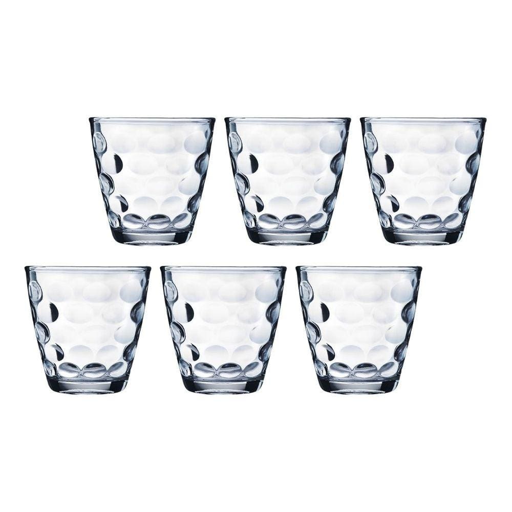 Jogo Transparente Redondo Bangkok 6 Copos 250ML Vidro Suco